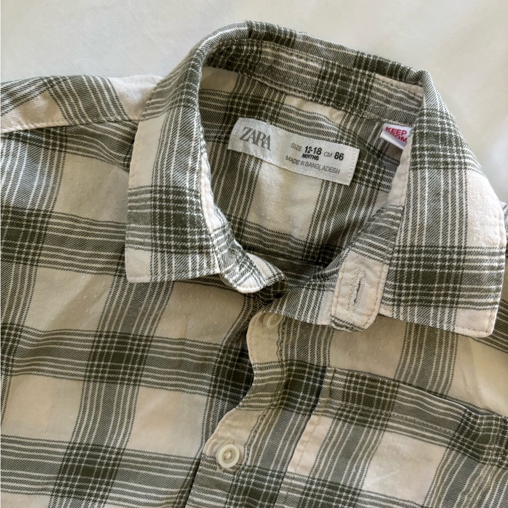 Zara Boys Flannel Shirt 12-18 months